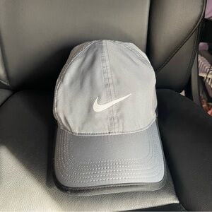 Nike Light Gray Dri-FIT Athletic Cap with Black Trim